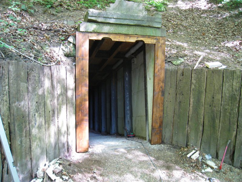 Ingången till kalkgruvorna i Daugbjerg nära Limfjorden