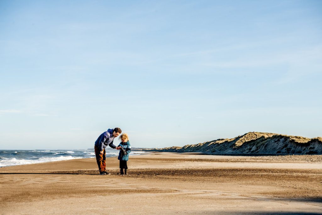 Familj på stranden